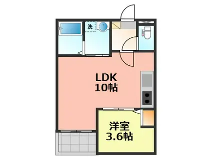 JACK KIRIHATAI(1LDK/1階)の間取り写真