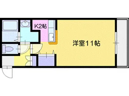 アムール東町(1K/4階)の間取り写真