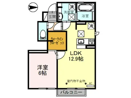 キキョウK.TツバキK.T ツバキK.T(1LDK/1階)の間取り写真