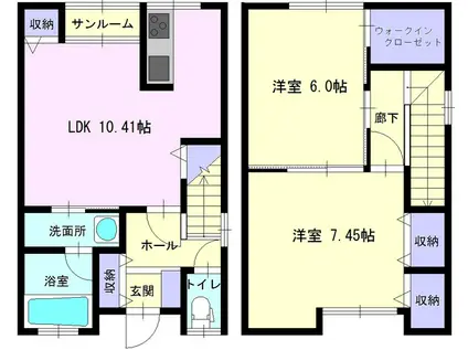 イーストパーク(2LDK/1階)の間取り写真