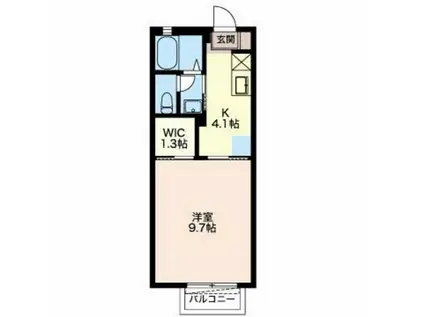 フィニックス B(1K/2階)の間取り写真