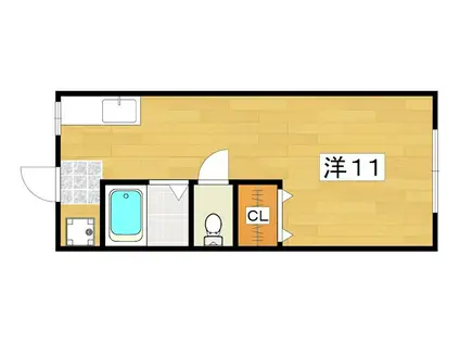 TISSハイム香里(ワンルーム/2階)の間取り写真