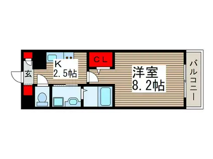 エポック(1K/1階)の間取り写真
