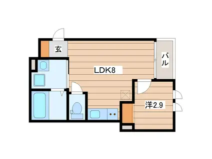 プルミエールJINNO(1LDK/3階)の間取り写真
