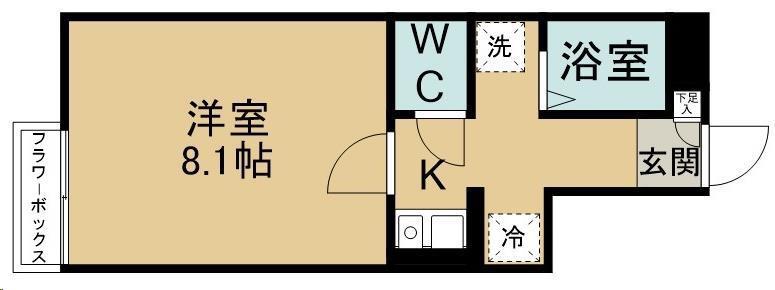 シャンテ多賀城(1K/1階)の間取り写真