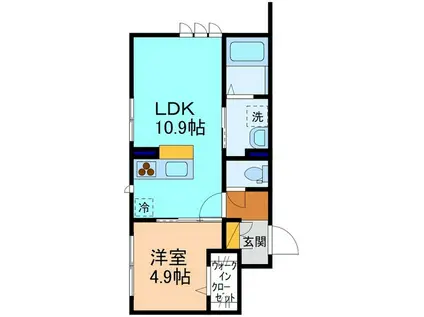 SH GRAND SOLEIL YAMASHINA(1LDK/1階)の間取り写真