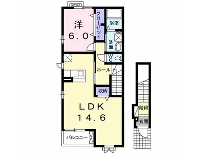 サピーカーサ JYS(1LDK/2階)の間取り写真