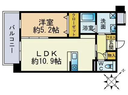 サクセス伊都 本館(1LDK/3階)の間取り写真