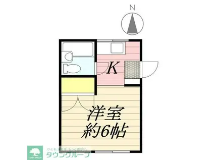 ホワイトハウス II(1K/2階)の間取り写真