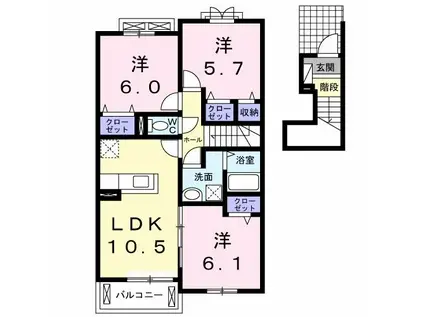 パークアクシス オストB(3LDK/2階)の間取り写真