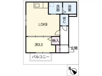 ネスト鳴海(1LDK/1階)の間取り写真