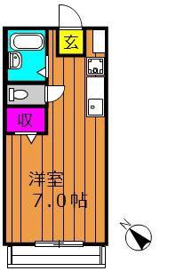 グランデカーサ(ワンルーム/2階)の間取り写真
