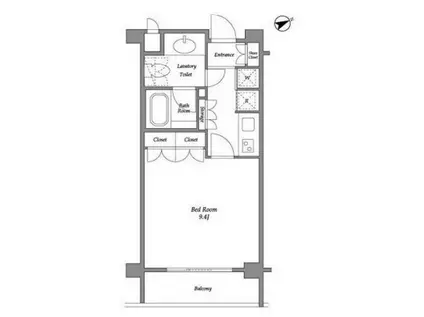 オーキッドレジデンス神楽坂(1K/2階)の間取り写真