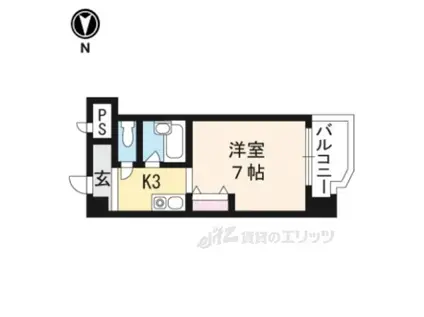 ホープ堀川(1K/8階)の間取り写真