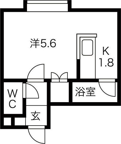 フォレストヒルズ東札幌(1K/3階)の間取り写真