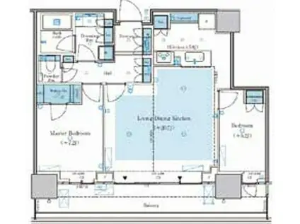 パークタワー勝どきミッド(2LDK/36階)の間取り写真