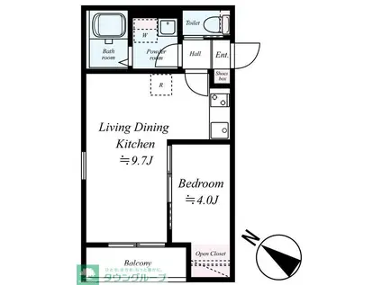 GRADUS武蔵藤沢(1LDK/1階)の間取り写真