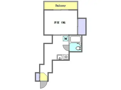 レジデンス経堂(1K/2階)の間取り写真