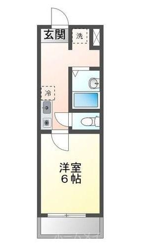クレシタICHI(1K/1階)の間取り写真