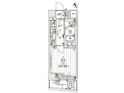 ル・リオン代々木(1K/4階)の間取り写真