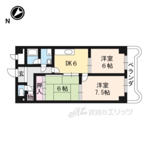 ヴィラ51(3DK/2階)の間取り写真
