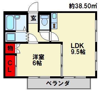 THE SQUARE・ORIO RESIDENCE(1LDK/5階)の間取り写真