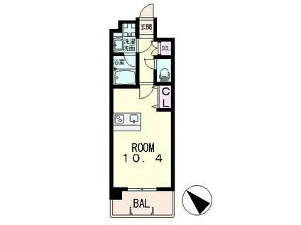 GRAND MARRY BELL ST(ワンルーム/9階)の間取り写真