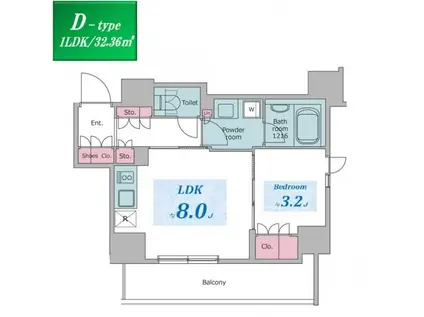 クロスレジデンス六義園(1LDK/2階)の間取り写真