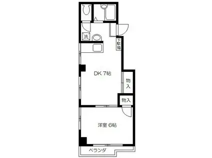 センチュリー町屋(1DK/4階)の間取り写真