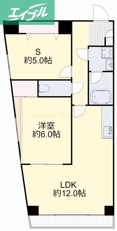 上杉第3ビル野田(2LDK/3階)の間取り写真