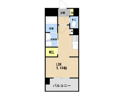 LIBTH箱崎宮前(ワンルーム/5階)の間取り写真