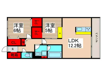 LE LIEN(2LDK/1階)の間取り写真