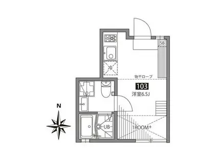 ソシガヤテラスS(ワンルーム/1階)の間取り写真