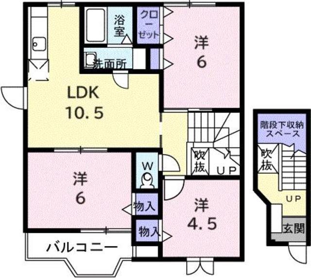 クレストールJ&N(3LDK/2階)の間取り写真