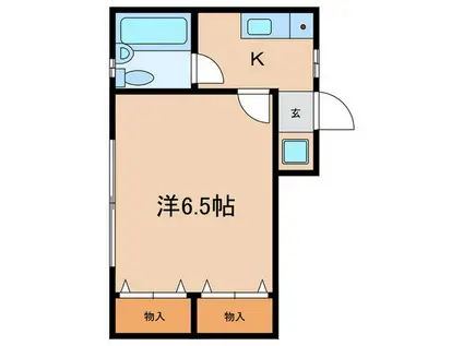 サンハイツ(1K/2階)の間取り写真