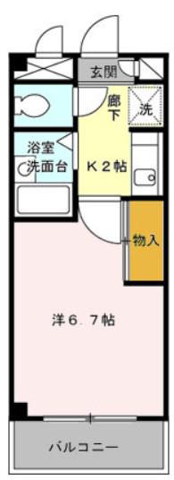 レガシィ小杉(1K/2階)の間取り写真