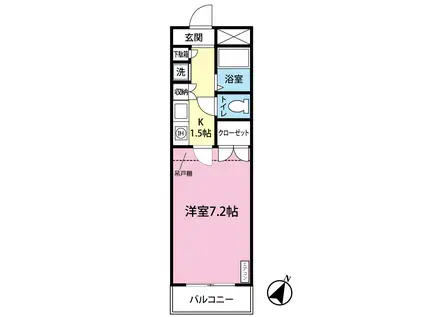 ロイヤルハイツ東海大前(1K/2階)の間取り写真