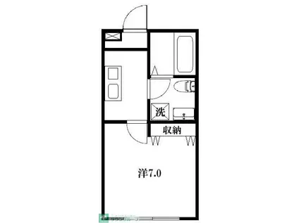 COMODO上尾本町(1K/1階)の間取り写真