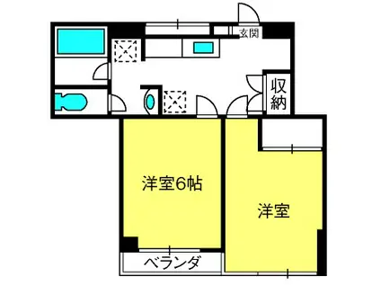 大興マンション土呂(2DK/2階)の間取り写真