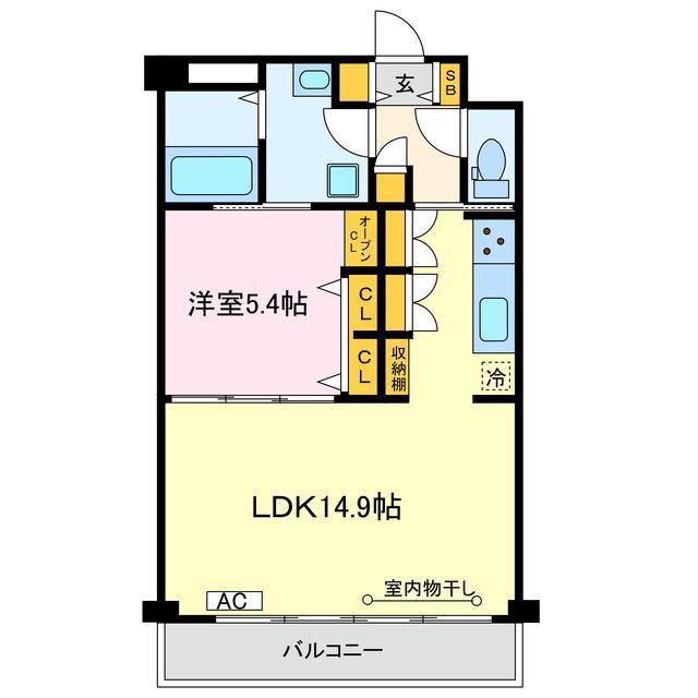 CREST RESIDENCE(1LDK/3階)の間取り写真