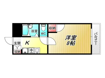 ミモザハウス菱屋西(1K/2階)の間取り写真