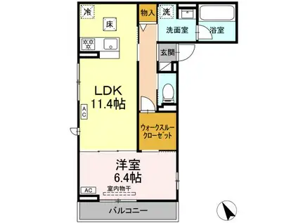 アビタシオンL(1LDK/1階)の間取り写真