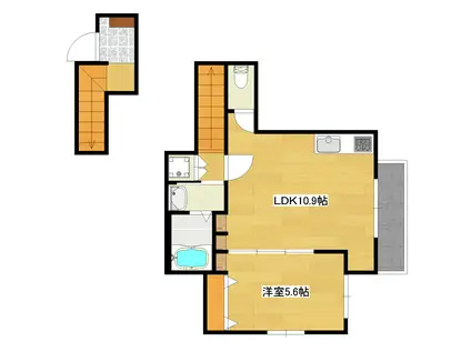 ファインプレジオ(1LDK/2階)の間取り写真
