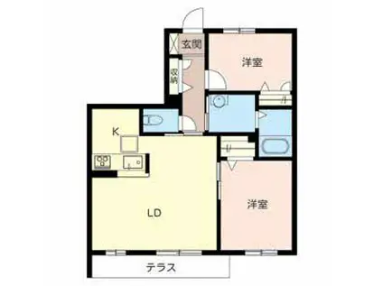 メゾン中野(2LDK/1階)の間取り写真