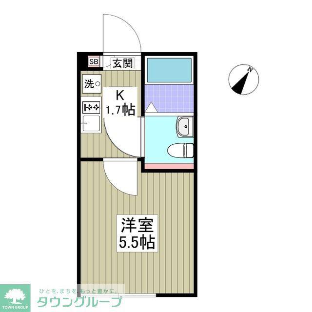 アザーレターコイズ(1K/2階)の間取り写真
