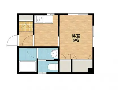 ウィング片淵(1K/2階)の間取り写真