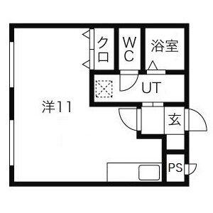 モスト豊平8・9(ワンルーム/4階)の間取り写真
