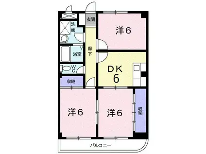 ウインドスクエア(3DK/3階)の間取り写真