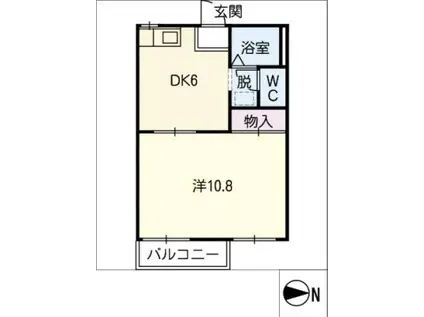 タウニー千賀(1DK/1階)の間取り写真