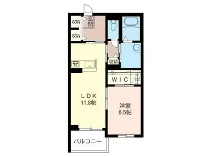 リブフラット(1LDK/1階)の間取り写真